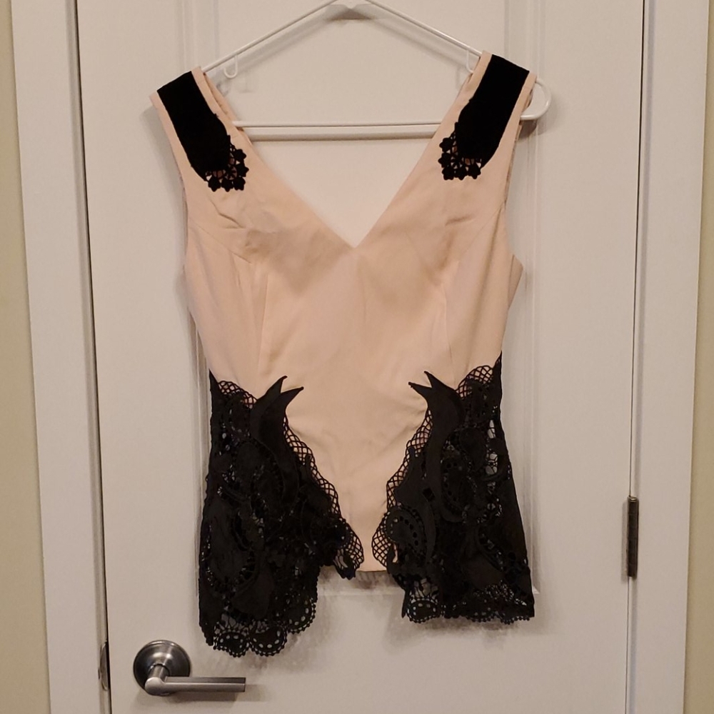 Venus Petit Peach with Black Lace Top